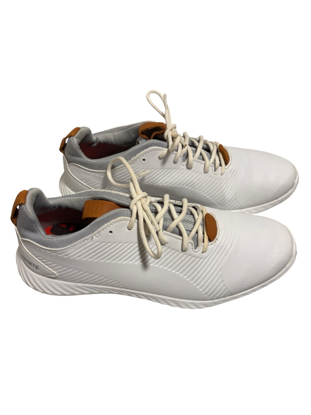 Puma White Sneakers with Tan Accents Kids